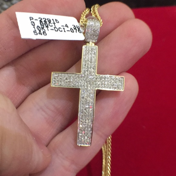 Diamond Cross Pendant w/ Chain